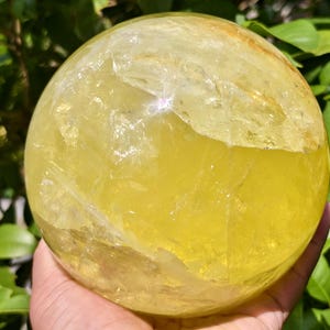 Giant Natural Citrine Sphere: Healing Crystal Decor (5.3-5.5 inches, 4-5 kg)