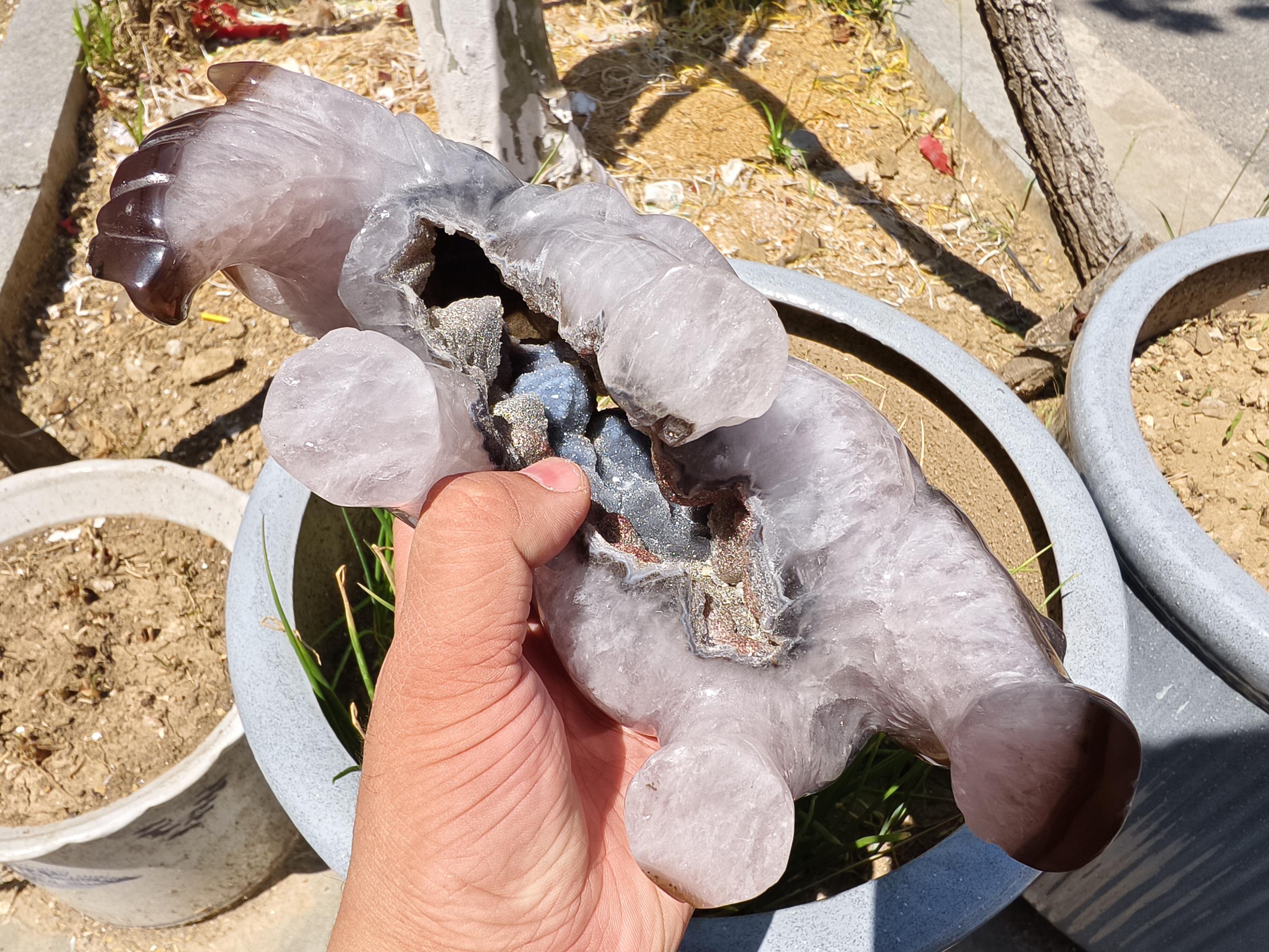 天然瑪瑙ジオード象の置物：クリスタル動物装飾 - Etsy 日本