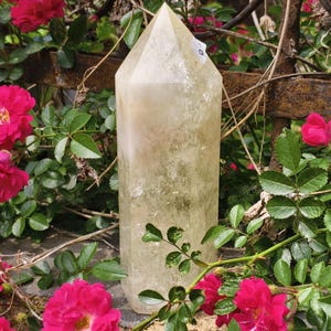 Natural Lemon Citrine Quartz Tower: Healing Crystal Obelisk Decor
