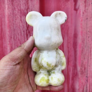 Scultura di orso di giada limone naturale, statuetta di orso di cristallo, arredamento per la casa, regali per gli amici, cristallo energetico di pietra curativa, regalo di cristallo