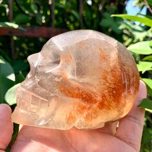 3.6&#39;&#39;/0.79 KG Fluorite Skull Sculpture, Home Decor, Crystal Skull Decor, Energy Crystal Gift, Handmade Skull Decor, Holiday decor
