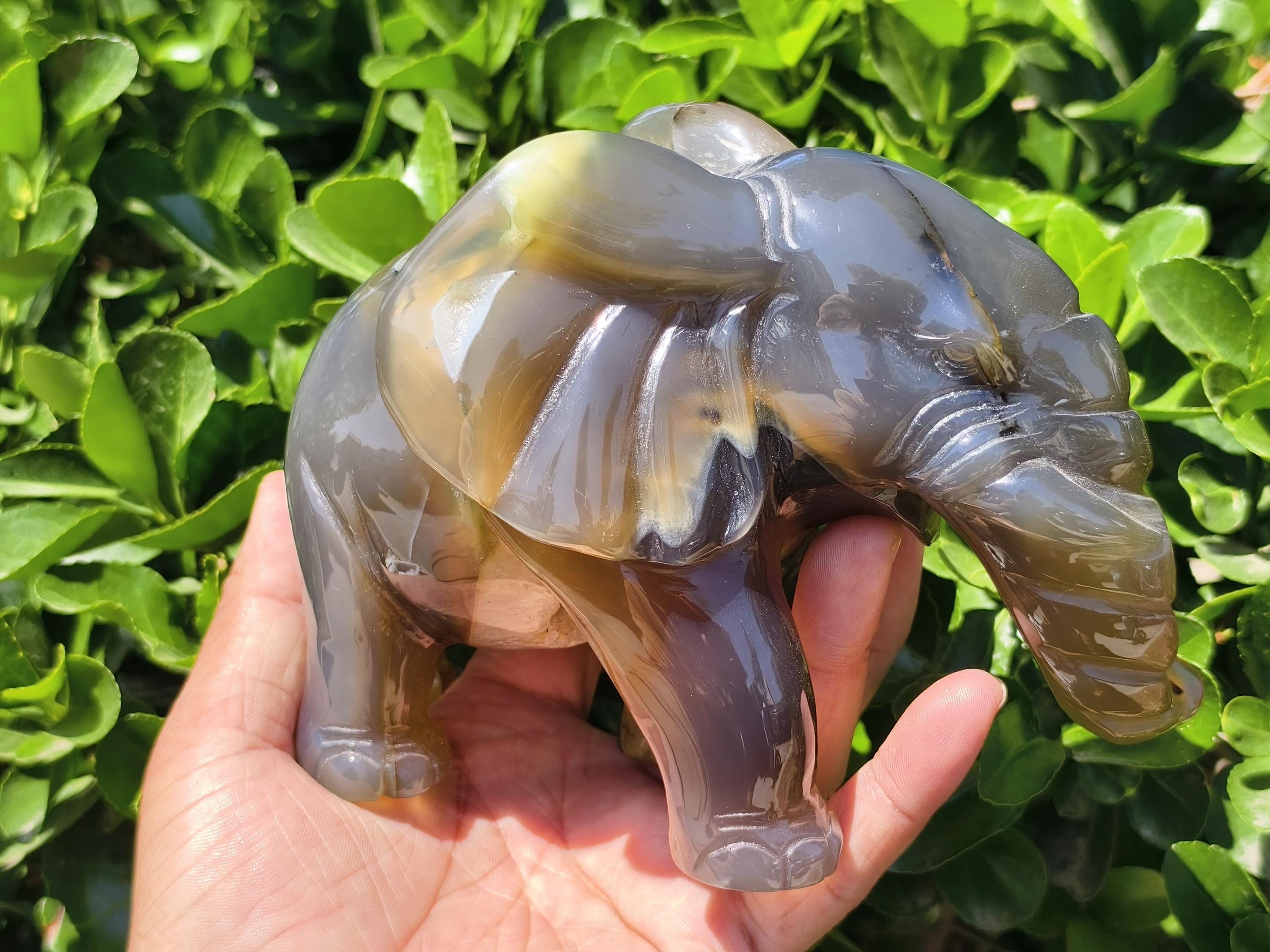 瑪瑙 ジオード 象の置物 瑪瑙ジオード象の置物：天然水晶彫刻、室内装飾 - Etsy 日本