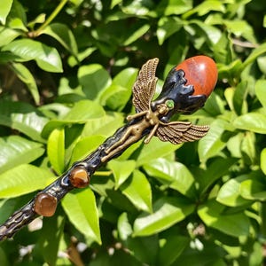 10.5&#39;&#39; Handcrafted Red Jasper Magic Wand Decor, Home Decor, Crystal Wand Decor, Quartz Decor Wand, Witch Decor Gift, Healing Crystal