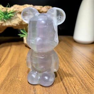 Escultura de oso de fluorita arcoíris de 3,1'', figura de oso de cristal, decoración del hogar, regalos para amigos, cristal de energía de piedra curativa, regalo de cristal