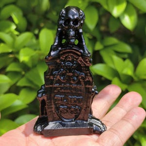 Creative Obsidian Skull Sculpture, Crystal Skull Carving, Home Decor, Crystal Horror Skull, Home Decor, Healing Crystal Skull Gift