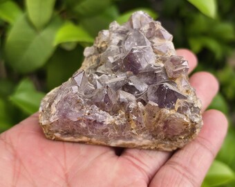 Amethyst Crystal Cluster Ornament: Healing Quartz Geode Decor