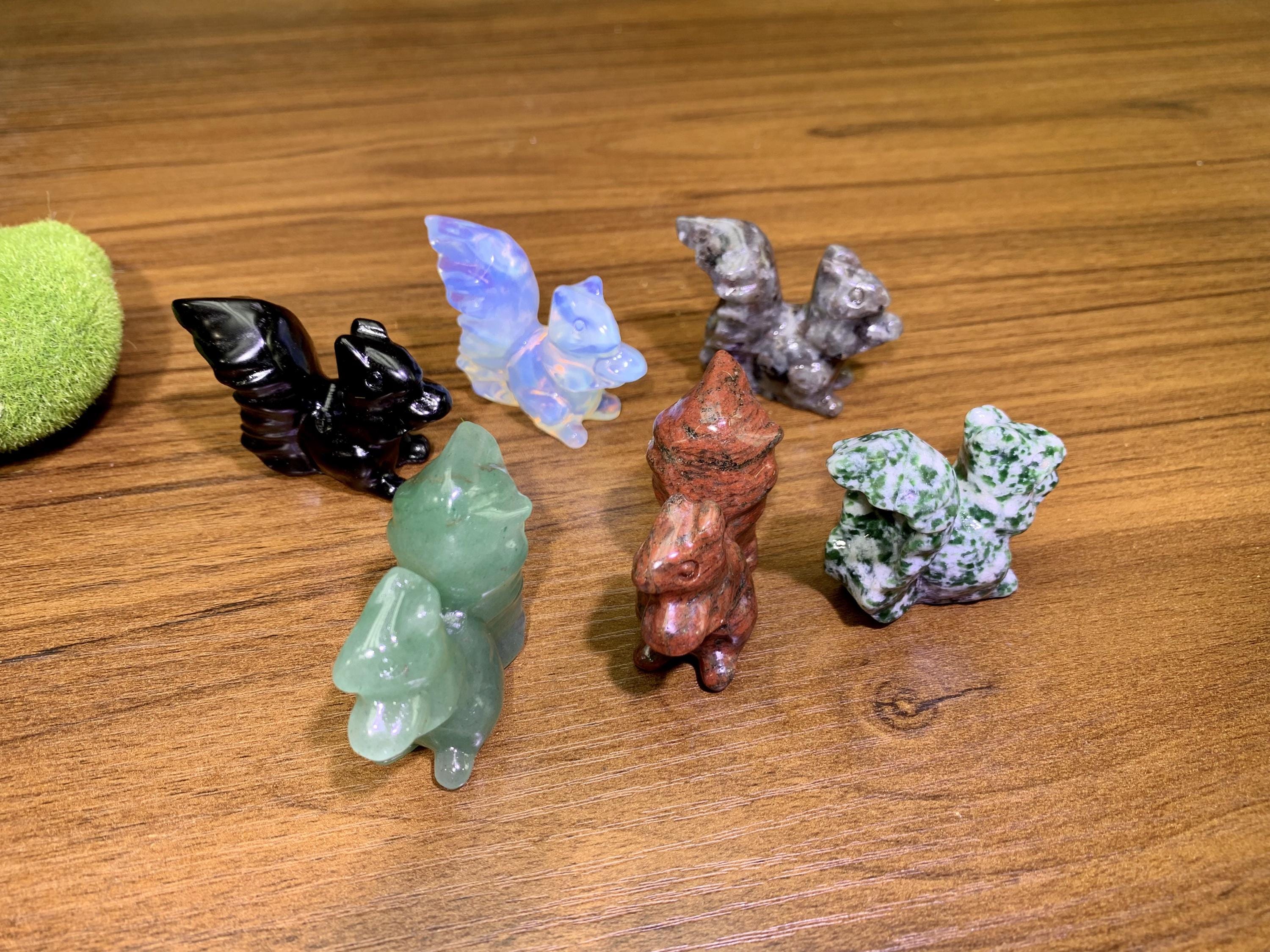 天然水晶リスの置物：癒しの石の装飾 - Etsy 日本