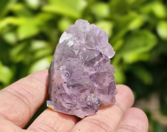 Amethyst Crystal Cluster Ornament: Healing Geode Decor
