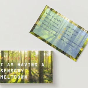 Meltdown Communication Card, Neurodivergent Digital Download, Autistic Adult/ Children - Forest Theme