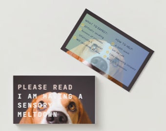 Meltdown Communication Card, Neurodivergent Digital Download, Autistic Adult/ Children - Beagle Theme