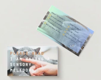Meltdown Communication Card | Neurodivergent Digital Download | Autistic Adult/ Children - Grey Cat Theme