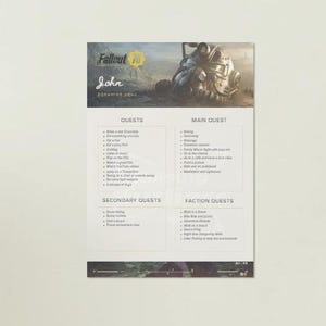 Fallout 76 Dopamine Menu | ADHD & Autism Self-Regulation Chart | Neurodivergent Dopamine Hit Ideas | Gamer-Themed Mental Health Printable