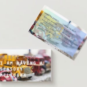 Meltdown Communication Card, Neurodivergent Digital Download, Autistic Adult/ Children - Vintage Cars and Bus Theme