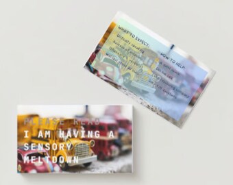 Meltdown Communication Card, Neurodivergent Digital Download, Autistic Adult/ Children - Vintage Cars and Bus Theme