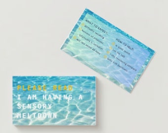Meltdown Communication Card, Neurodivergent Digital Download, Autistic Adult/ Children - Ocean Theme