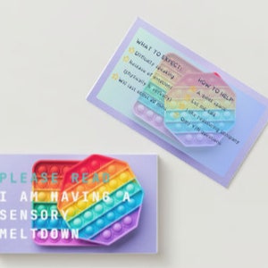 Meltdown Communication Card | Neurodivergent Digital Download | Autistic Adult/ Children - Fidget Theme