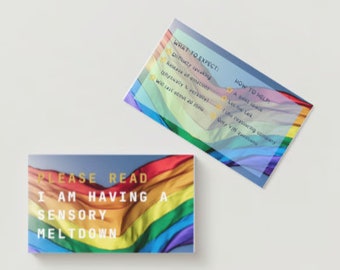 Meltdown Communication Card, Neurodivergent Digital Download, Autistic Adult/ Children - Pride Theme