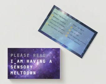 Meltdown Communication Card, Neurodivergent Digital Download, Autistic Adult/ Children - Space Theme