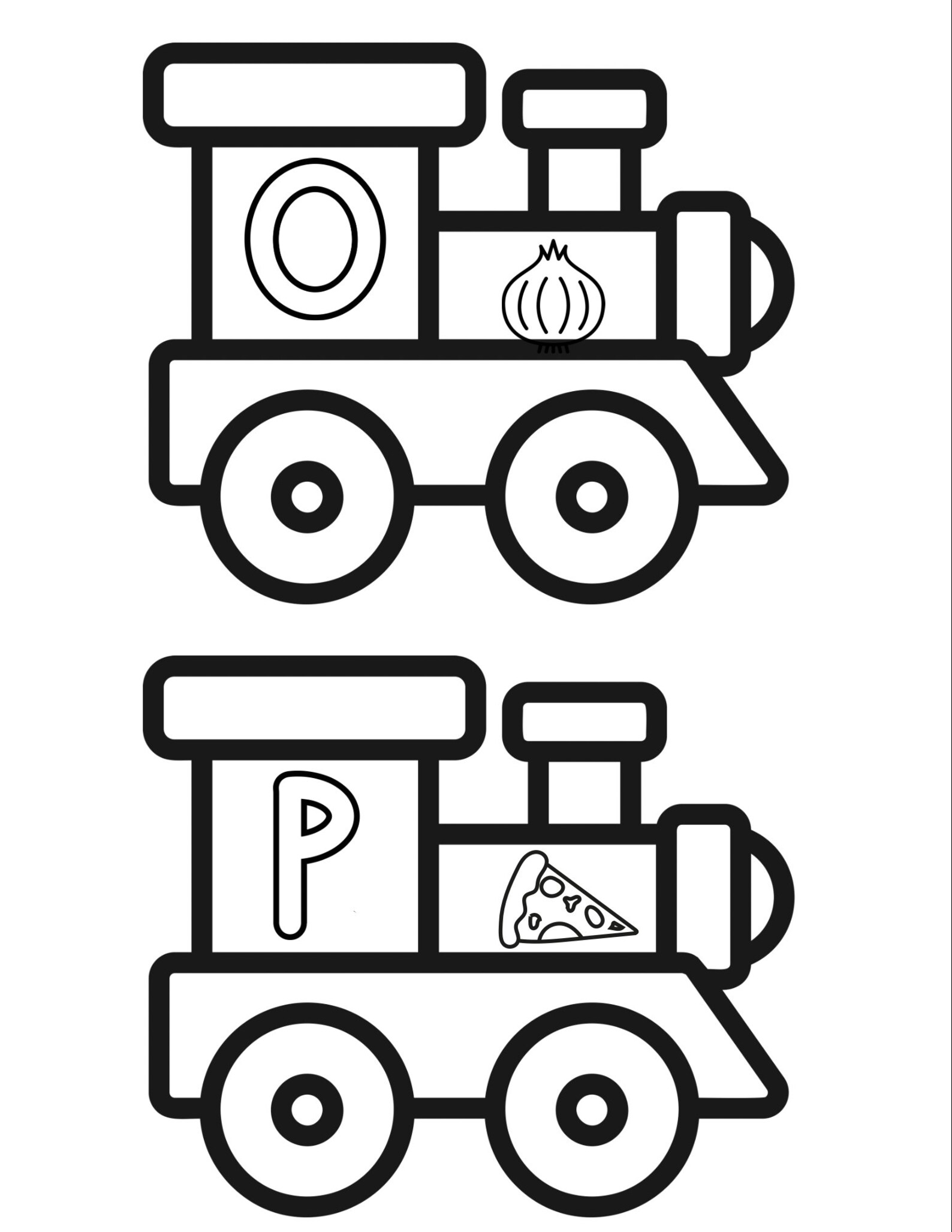 Alphabet Train Coloring Pages - Preschool & Kindergarten Printables ...