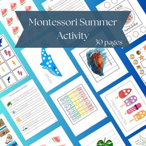 Montessori Sommeraktivitätspaket - Digitaler Download - Kindergarten - 1.Klasse -