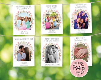 Minimalist Hen Party Photo Banner, Wildflower Hen Party Banner Template, Boho Hen Party Banner Template, Bachelorette Flag Banner download