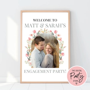 Engagement welcome sign, Engagement party sign, Engagement party decorations, Engagement Decor, Engagement Sign, Engaged, Editable Template