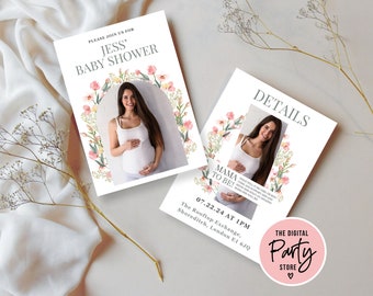 Baby Shower Invitation, Wildflowers Baby Shower Invitation, Pink Flower Invitation, Wild Flower Invite, Floral Baby Brunch Invite, Template