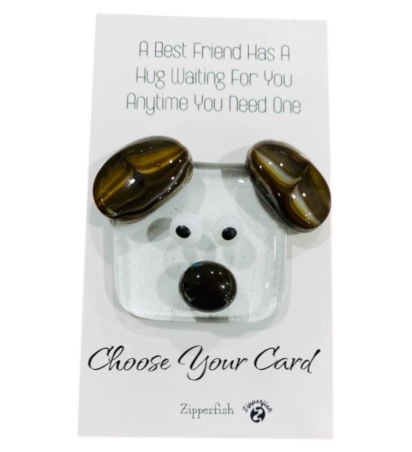 Puppy, Hug, Pocket Token, Glass Pocket Token With Message, Personalized ...