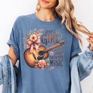 Just A Girl Who Loves Country Music Shirt, Country Music Tee, Western Shirt, Country Concert Shirt, Country Music Shirt, Gift for her