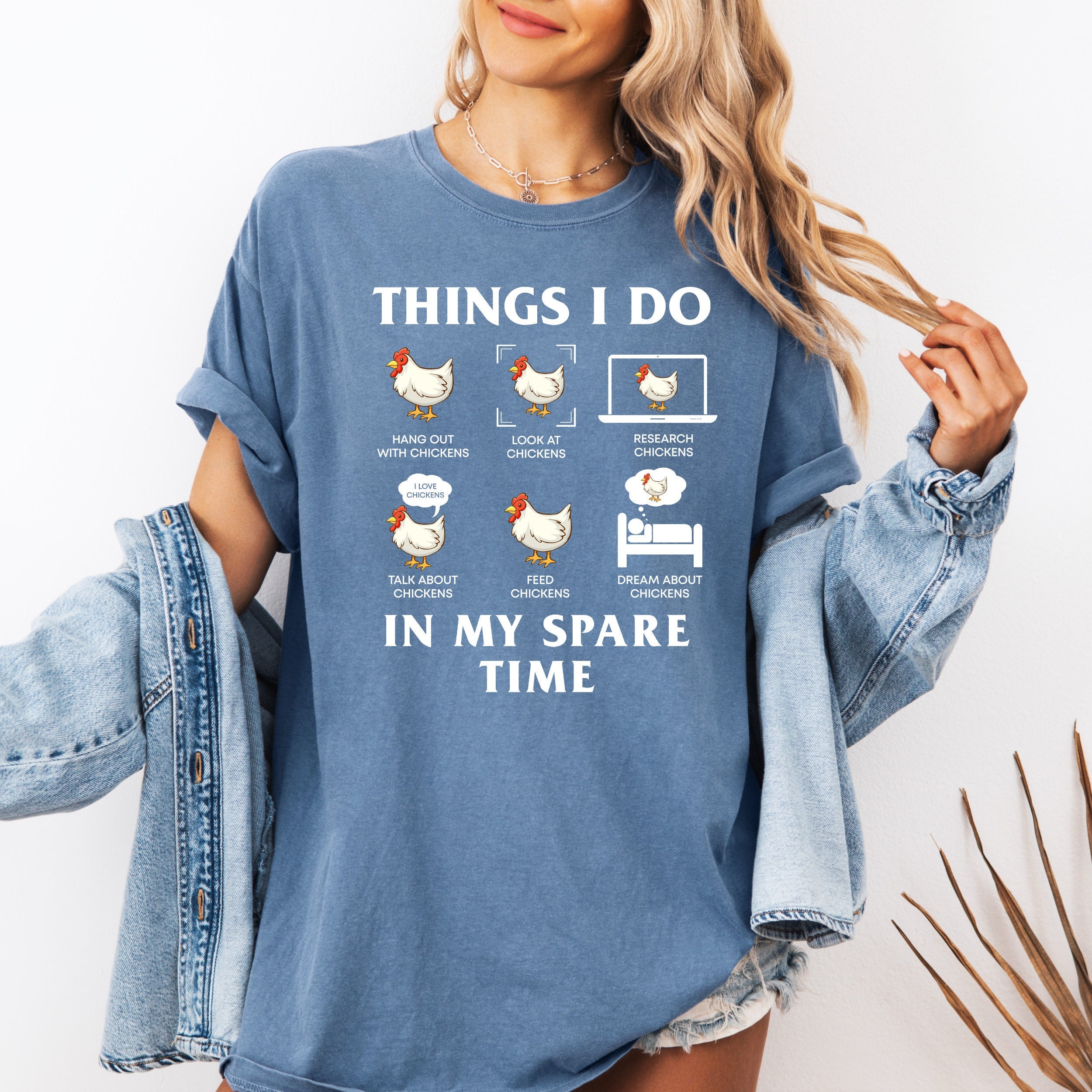 暇な時間にすること チキンTシャツ - チキンガールシャツ - チキンT 