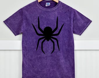Camiseta con lavado mineral, camiseta vintage con gráfico de araña, camiseta gótica con cubrezapatillas de araña, camiseta de entrenamiento retro, camiseta de araña extragrande, camiseta grunge retro