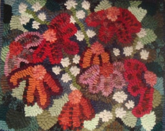 Summer Flowers 10x12" Primitive Rug Hooking Pattern