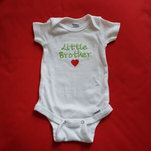 Big Sister OR Big Brother Dog Bandana with Little Brother Baby Bodysuit, New Baby Announcement, Shower Gift, Embroidered image 2