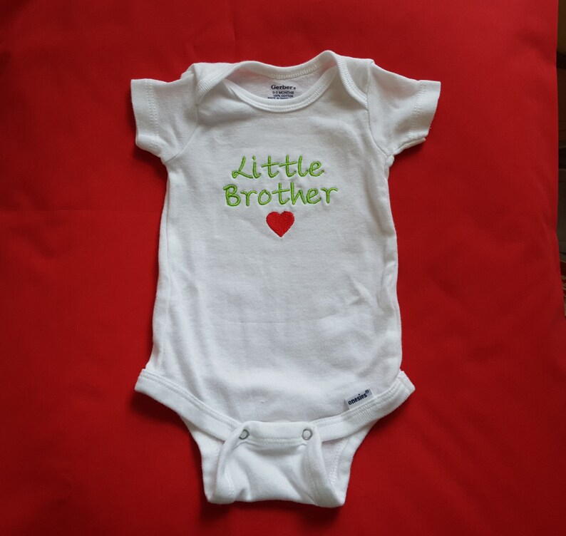 Big Sister OR Big Brother Dog Bandana with Little Brother Baby Bodysuit, New Baby Announcement, Shower Gift, Embroidered image 2