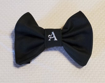 Dog Bow Tie Black, Personalized with 1 letter, Bow Tie For Dogs, Dog Neckwear and Accessories, Pet Supplies, Dogs