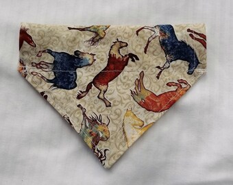 Dog Bandana Mustangs, Western Wear for Pets, Cowboy, Cowgirl, Dog Accessories,