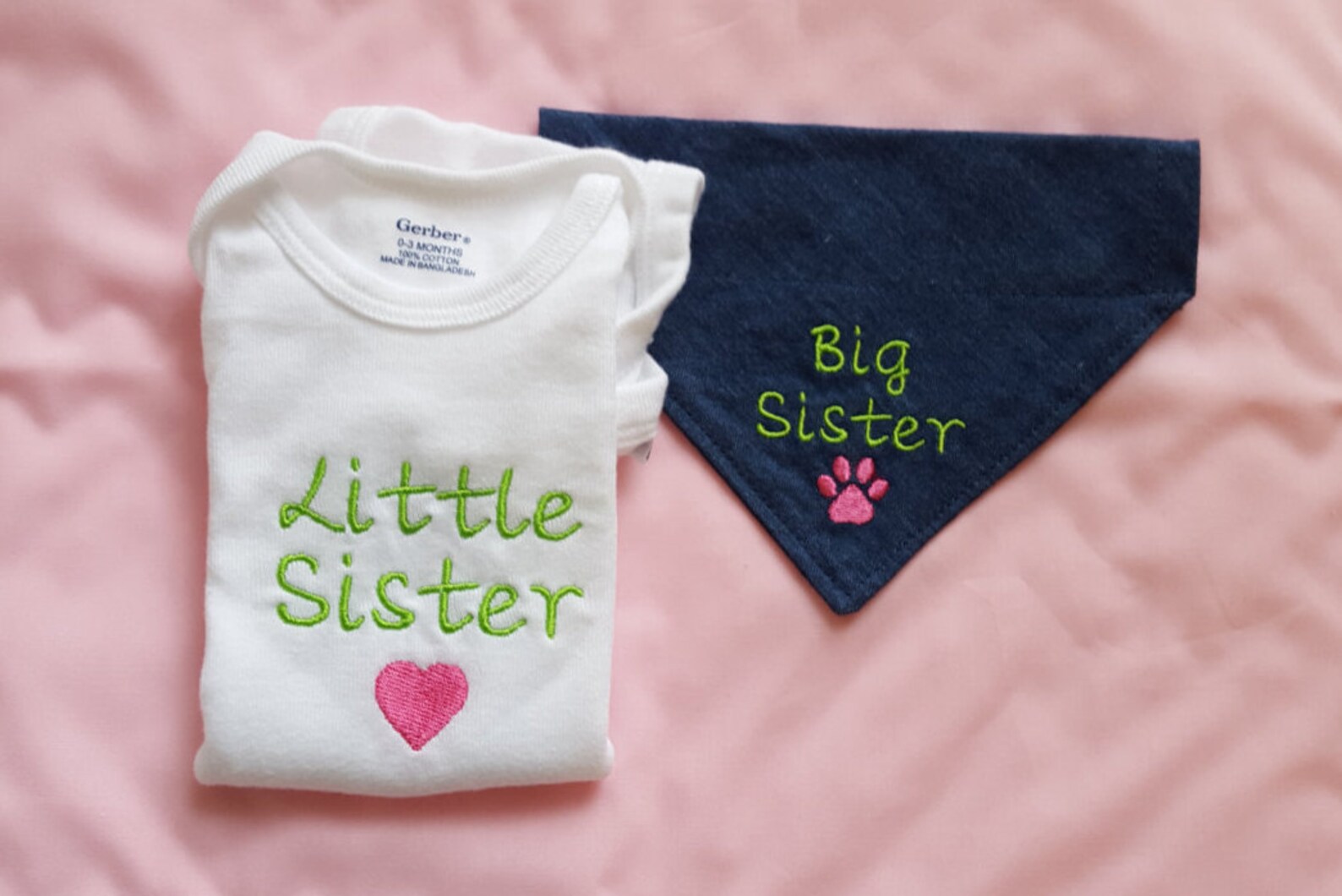 Big Brother or Big Sister Dog Bandana With Little Sister Baby Etsy