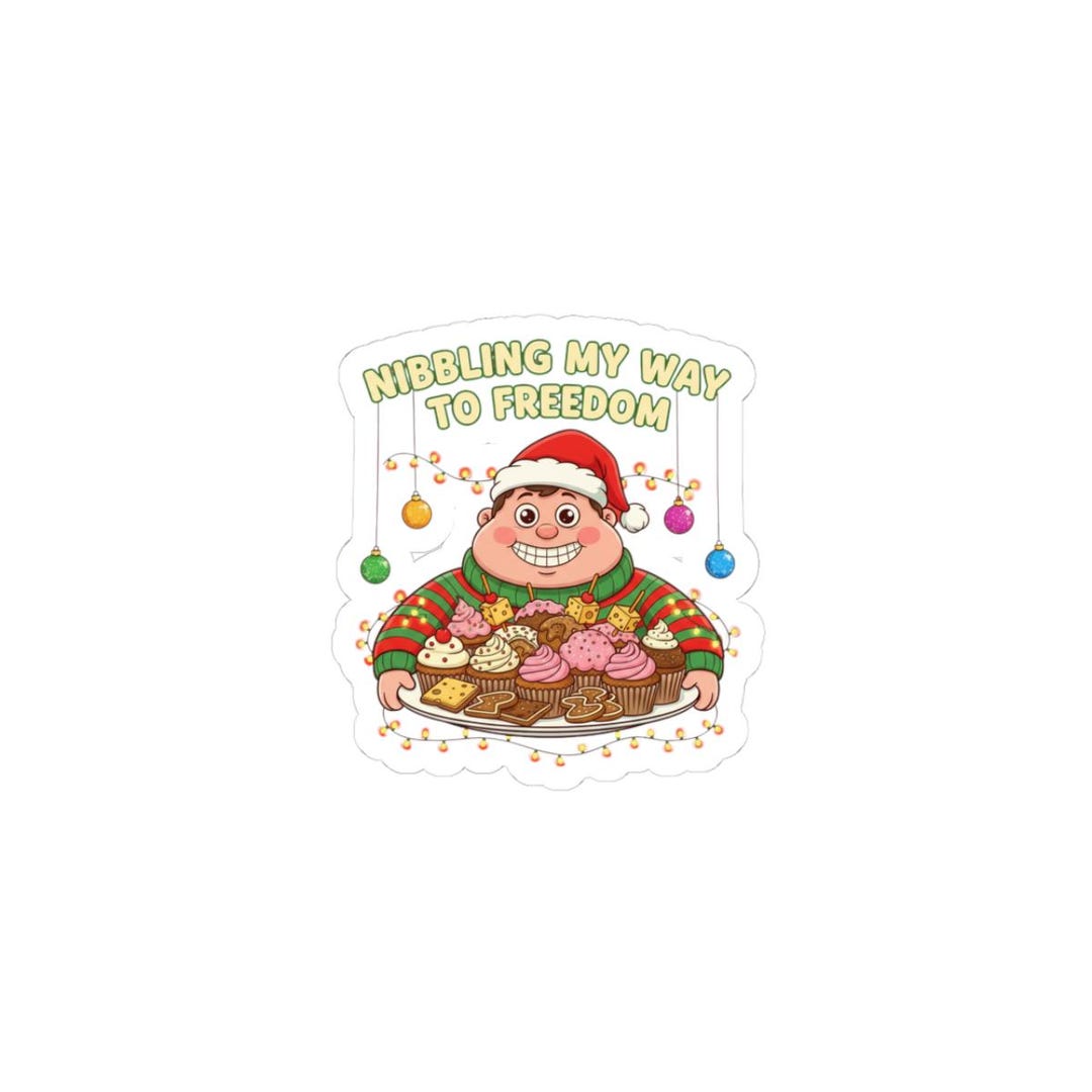 Nibbling My Way to Freedom Sticker | Funny Holiday Sticker, Party Small ...