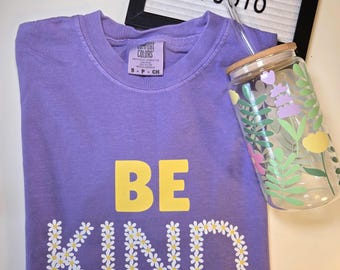 Be Kind T-Shirt, Kind Tee, Floral Tee, Graphic T-shirt, Spring Tshirt, Kindness Shirt, Mental Health Shirt, Be Kind Teacher Shirt