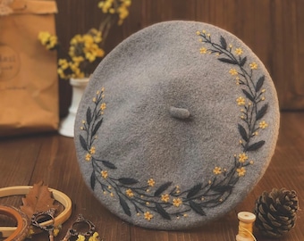 もののけ姫 ベレー帽 刺繍入り 帽子 サンウルフ コスプレ ジブリ