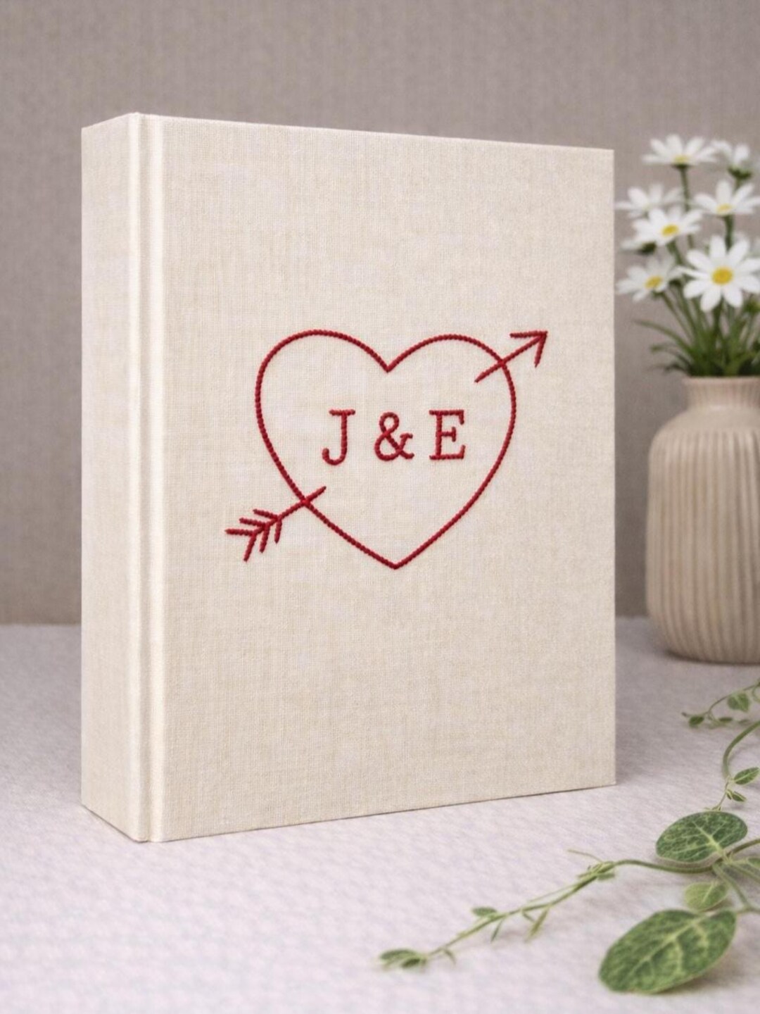Custom Hand Embroidered Photo Album With Sleeves, Wedding Photo Album, Couple Photo Album, Baby Photo Album, Couple Gift, Gift For Her - Style 3, 200 photos- 10x15 cm