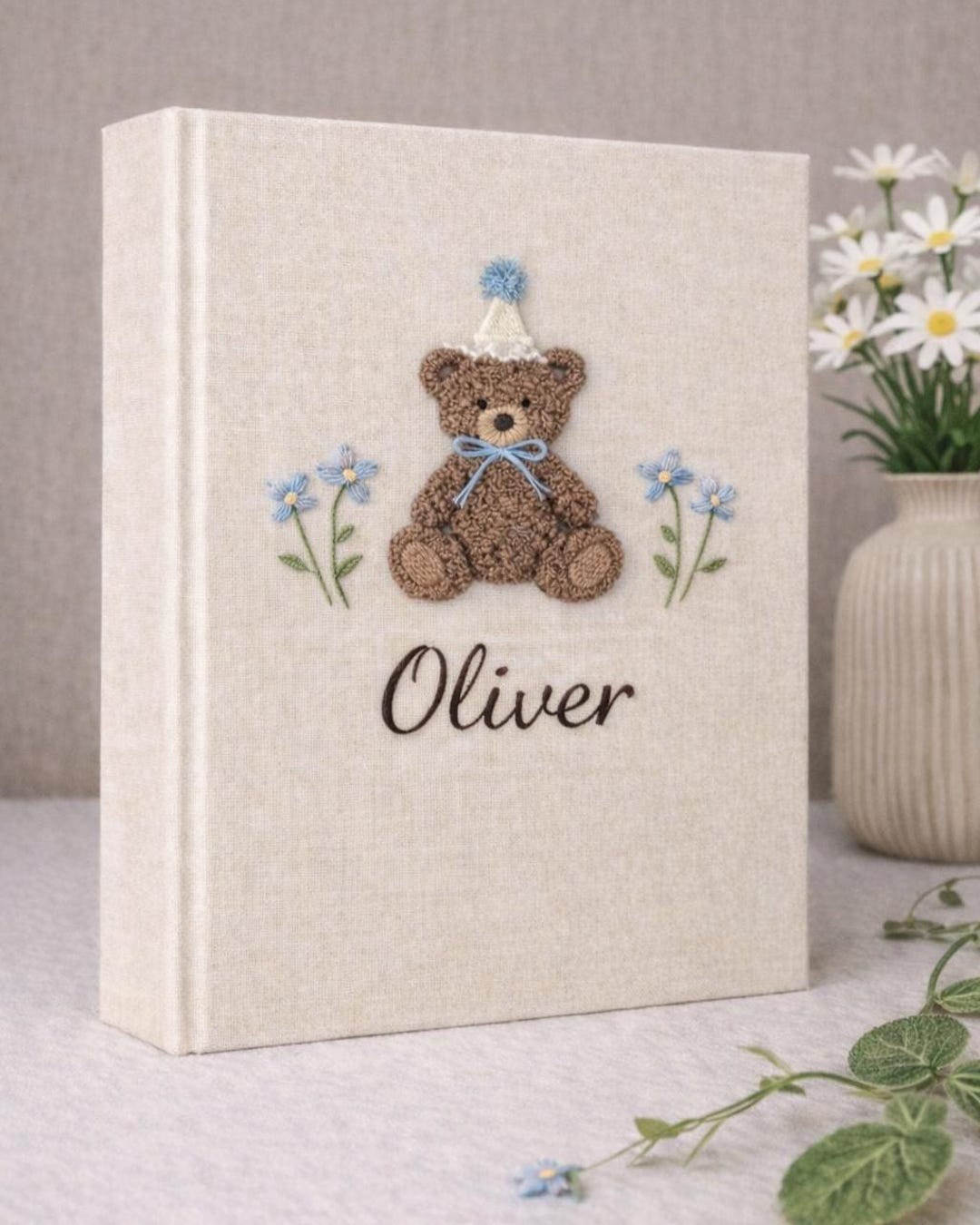 Custom Hand Embroidered Keepsake Album, Embroidered Photo Album With ...