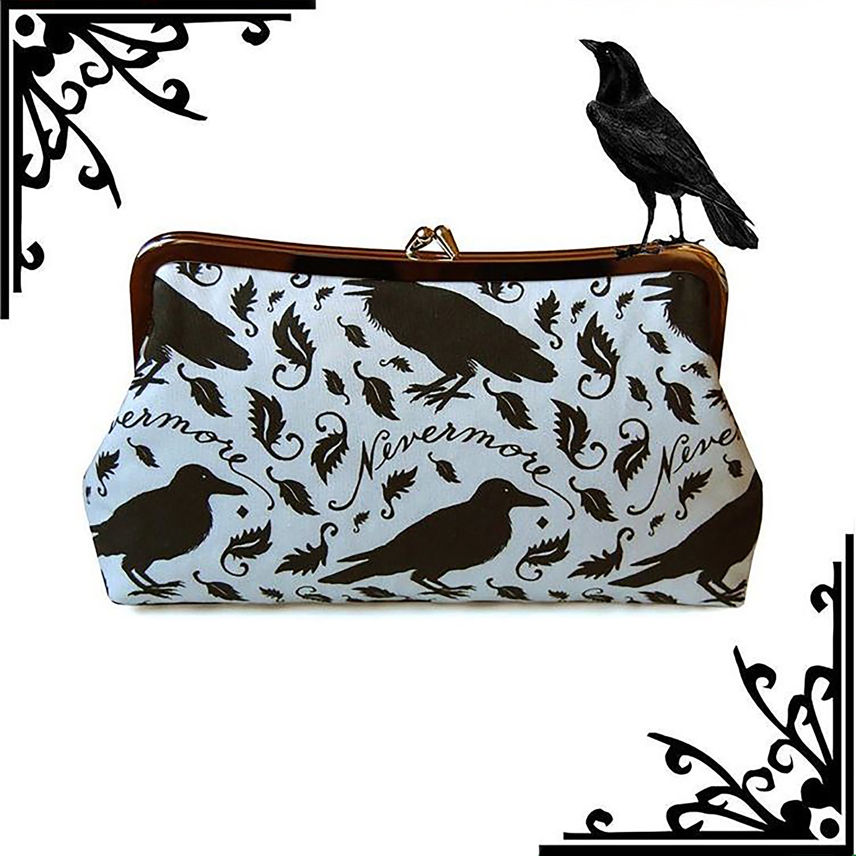 The Raven clutch purse, inspired by Edgar Allan Poe
