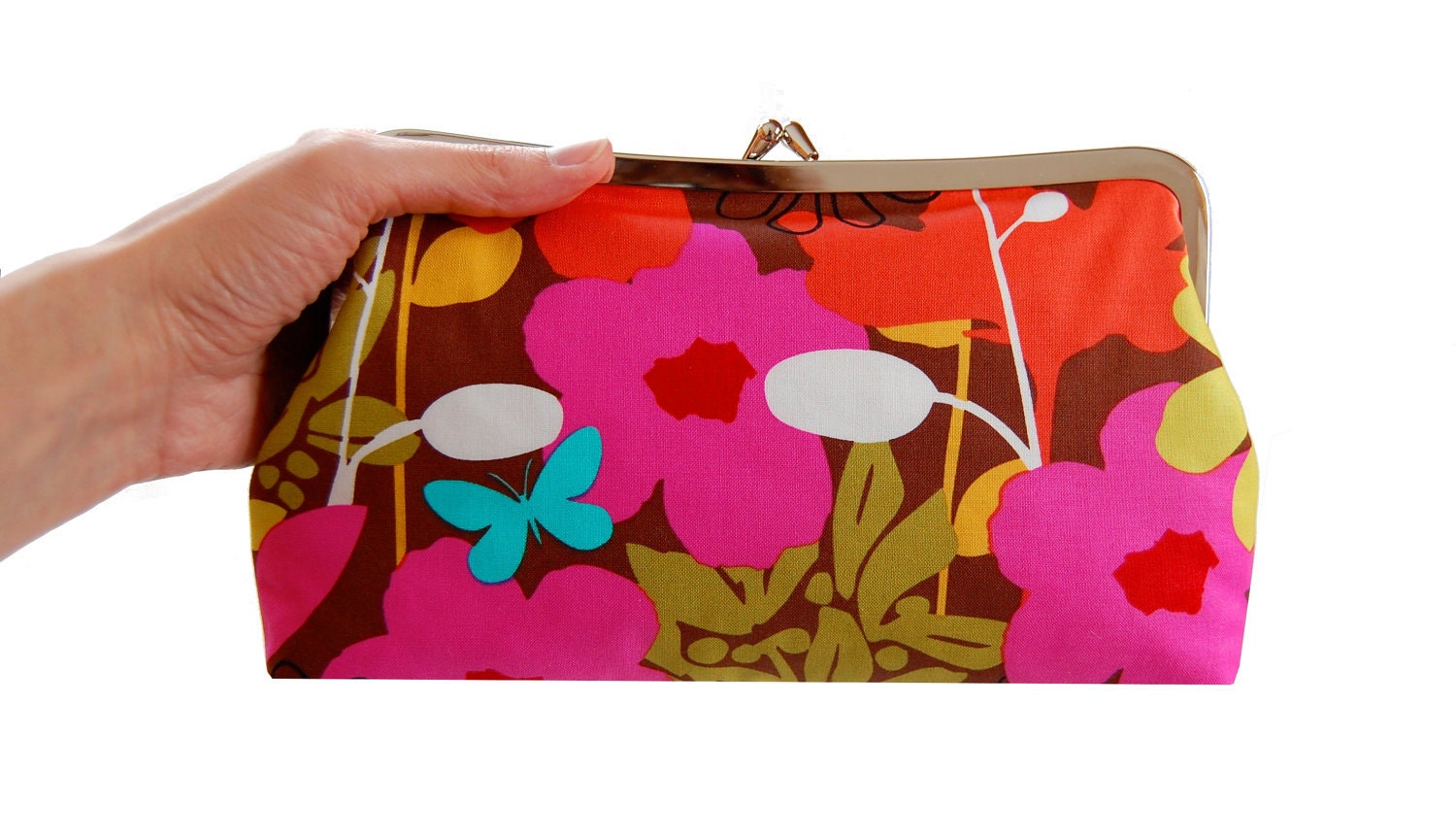 Colorful clutch purse, Floral clutch, Fabric clutch, Colorful Spring