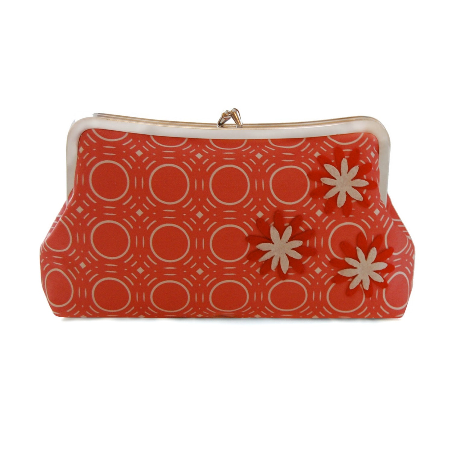 Red clutch purse, Red floral clutch, Geometric clutch, Handmade red purse, Red fabric clutch