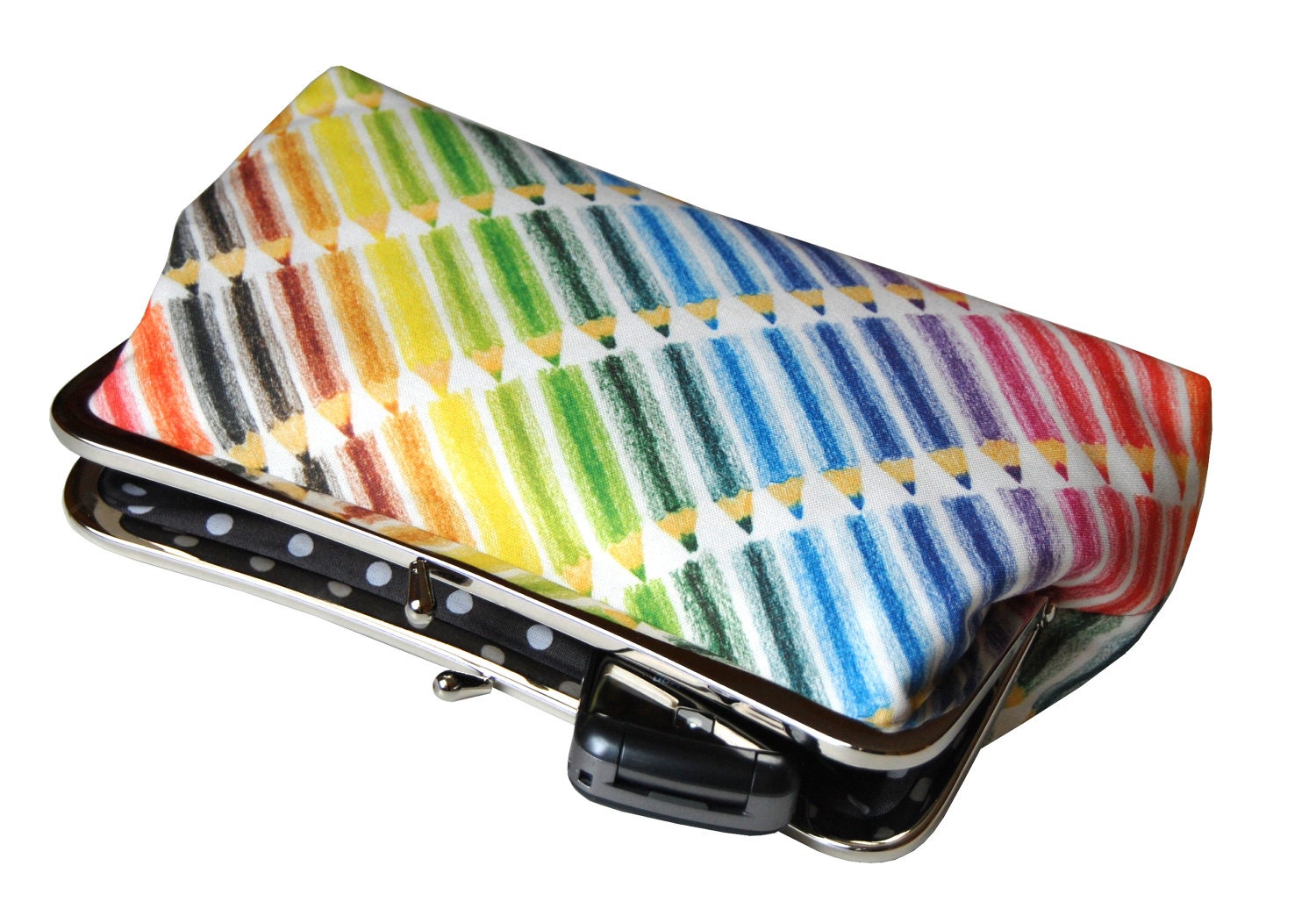 Colored pencils clutch purse artist clutch purse