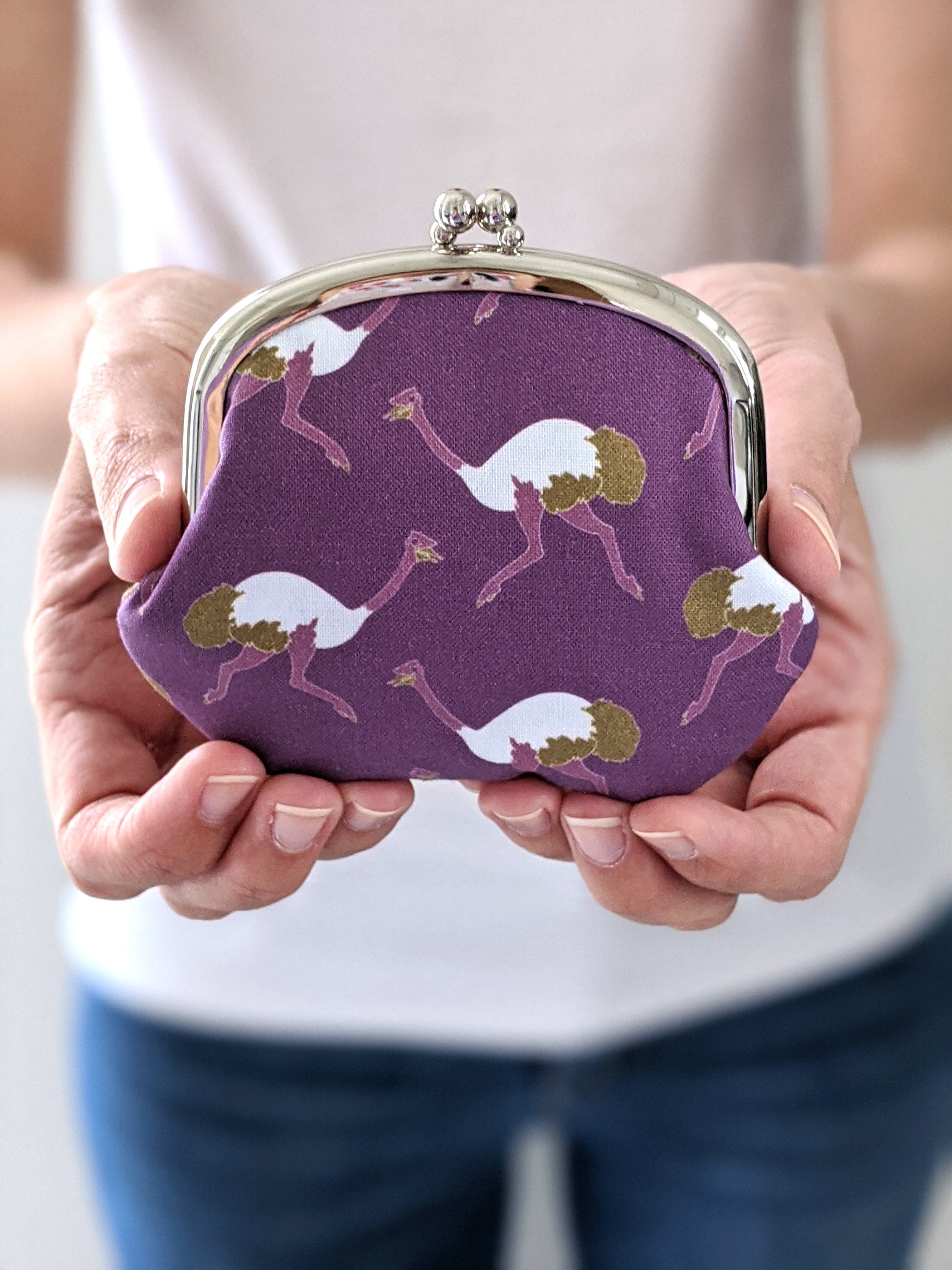 Ostrich coin purse purple