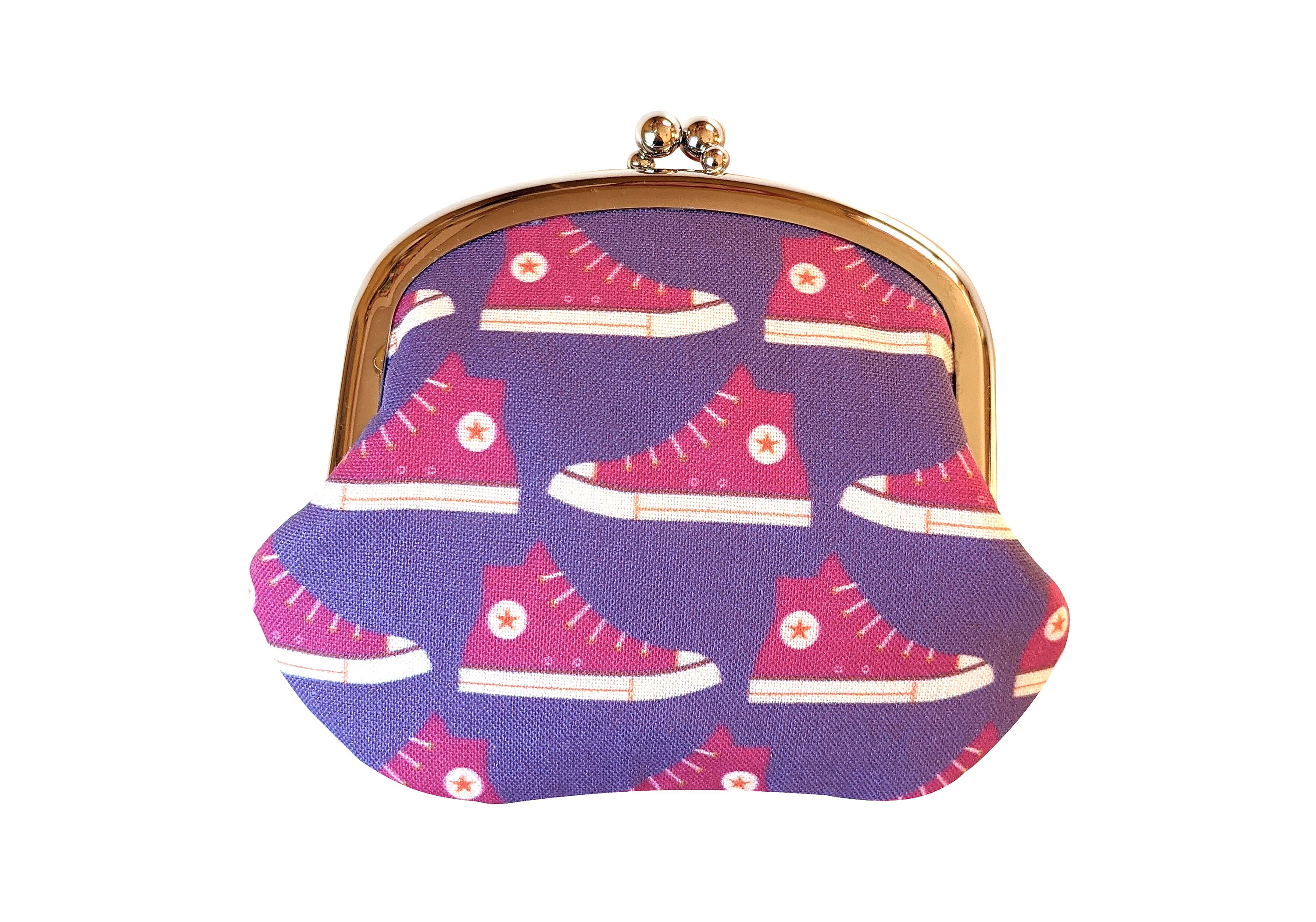 Purple high tops coin purse purple change purse purple Converse shoes
