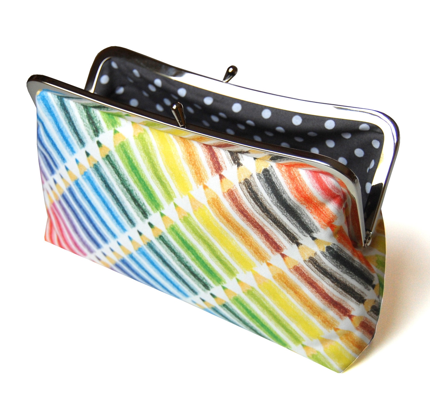 Colored pencils clutch purse artist clutch purse