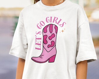 Let's Go Girls Oversized T-Shirt | Western T-Shirt Dress, Country Concert Tee, Nashville Girls Trip, Coastal Cowgirl Top